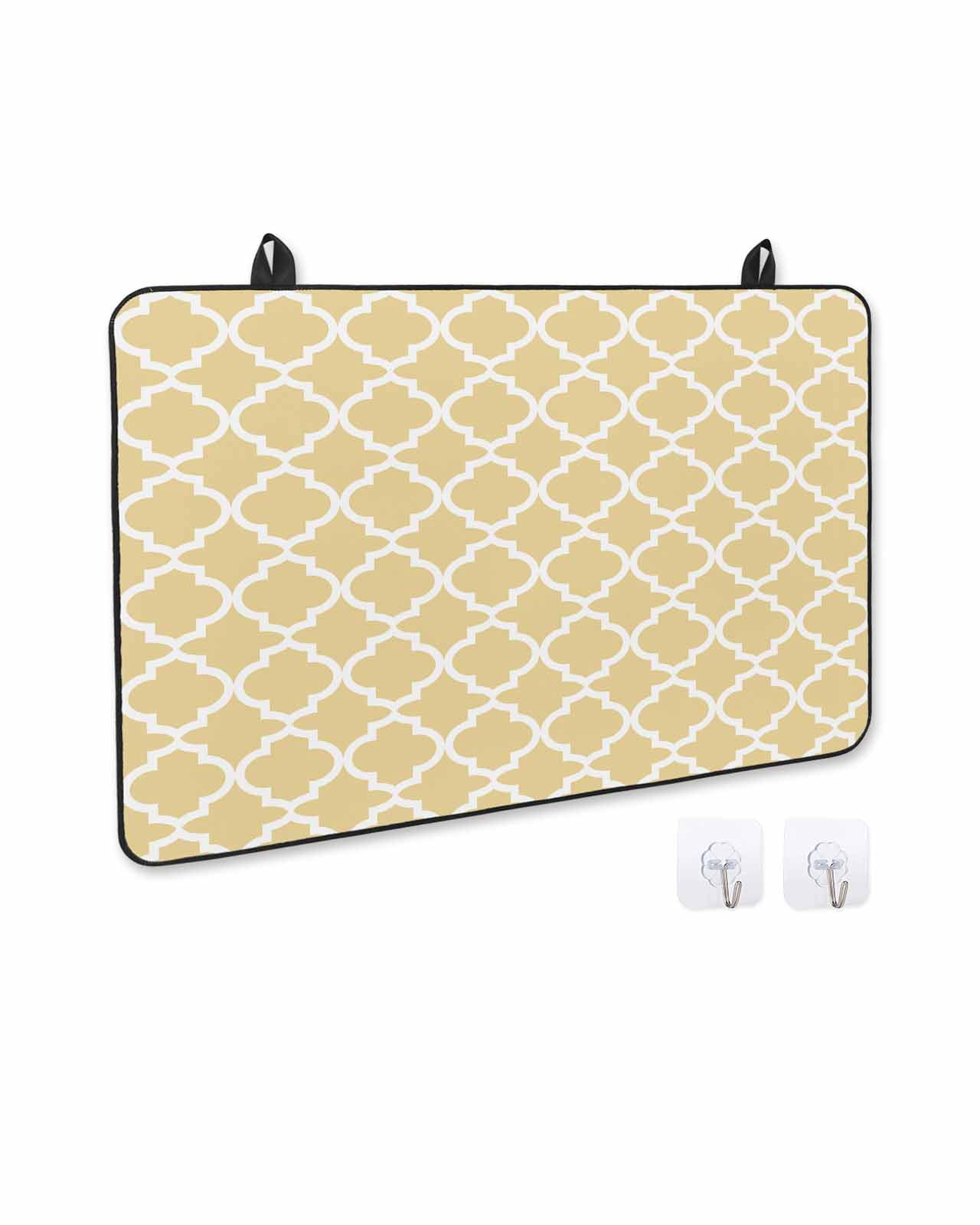 nqOlkjepod Large Induction Cooktop Protector Mat 36"x21", Yellow Moroccon Stove Top Covers for Electric Stove, Farmhouse Minimalist Ethnic Geometric Stove Burner Cover Mats, Glass Top Stove Cover