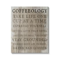 Stupell Industries Rustic Coffeeology Sign Espresso Positivity Phrases Drink Puns, 16 x 20, Design by Daphne Polselli