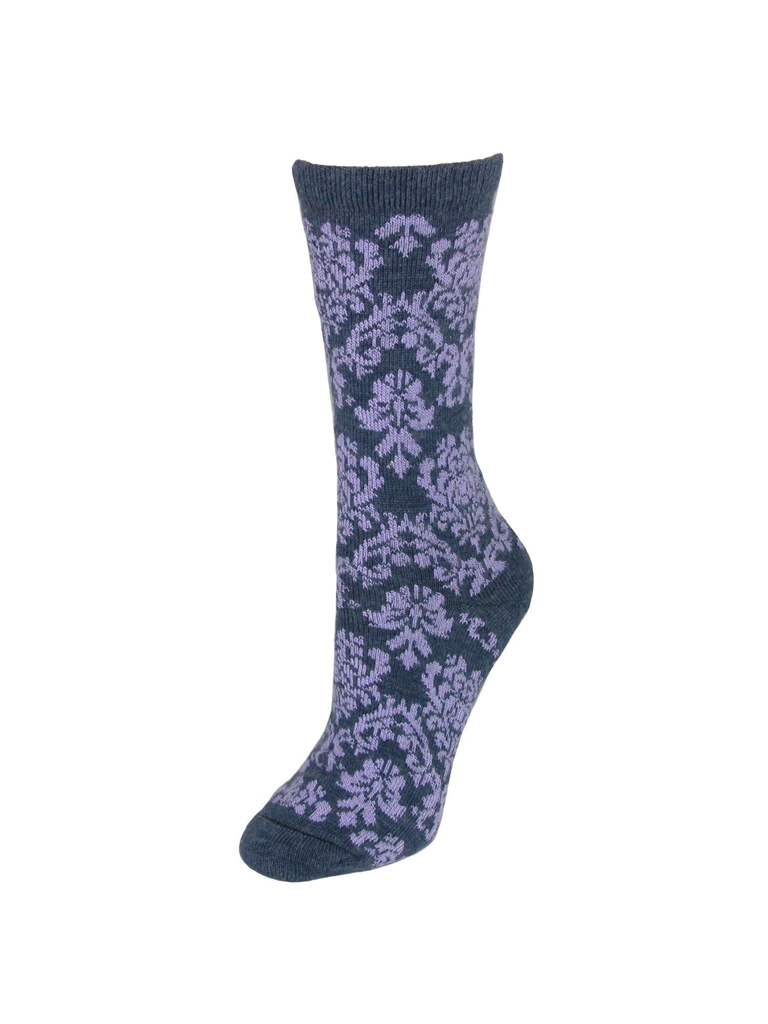 Wise Blend Size one size Women's Damask Floral Wool Blend Socks ...