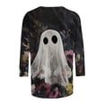 thumbnail image 4 of Women's 3/4 Sleeve Round Neck Halloween Printed Casual Fashion Top, 4 of 4