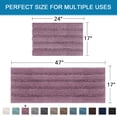 thumbnail image 6 of PrimeBeau Striped Chenille Bath Rugs Super Absorbent Non Skid Floor Mats Set of 2, Mauve, 47 x 17 Plus 17 x 24 Inches, 6 of 7