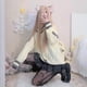 thumbnail image 4 of Sanrio Hello Kitty-pantimedias de seda negra para niña, medias de encaje blanco Sexy Kawaii, medias de red finas Lolita Jk, regalo, 4 of 4