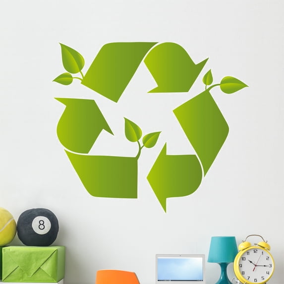 Recycling Symbol Wall Decal by Wallmonkeys Peel and Stick Graphic (48 in W x 42 in H) WM266686