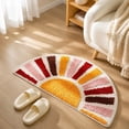 thumbnail image 5 of Boho Bathroom Floor Mat, Cute Boho Bath Mat, Super Absorbent Bath Mat, Machine Washable Bath Mats for Bathroom Floor, Non-Slip Half Circle Rug Mat, 24X16 Inch Rainbow Sun Pattern, 5 of 7