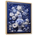 thumbnail image 2 of Designart "Boho Plant Pottery in Blue and White V" Geometric Framed Wall Art - Bohemian White Boho Pottery Entryway Framed Wall Art, 2 of 6