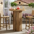 thumbnail image 6 of Tribesigns 39.6" Round Bar Table, Rustic Farmhouse High Top Pub Table for Home & Kitchen, 6 of 10