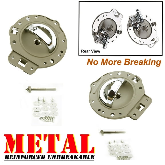 CF Advance For 06-10 Jeep Commander Front or Rear Pair Set 2PCS Inside Door Handle Tan Chrome Bolt 2006 2007 2008 2009 2010