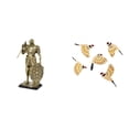 thumbnail image 1 of Figura de escritorio,Figura decorativa de caballero,escultura,artesanía,decoración de escritorio,Arte de pared de pájaro de madera,Adornos de pared de pájaros de madera para decoración del, 1 of 8