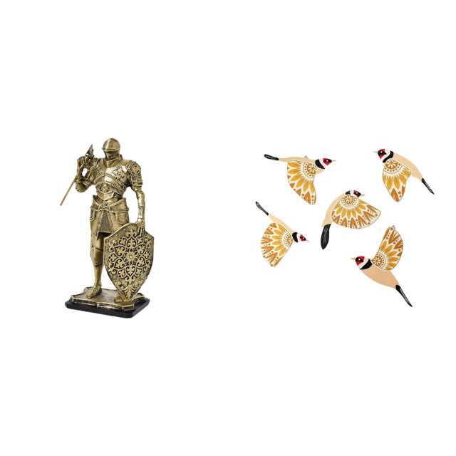 Figura de escritorio,Figura decorativa de caballero,escultura,artesanía,decoración de escritorio,Arte de pared de pájaro de madera,Adornos de pared de pájaros de madera para decoración del