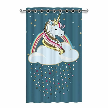 Yusdecor Unicorn Blackout Window Curtain Drapes Bedroom Living Room Kitchen Curtains 52x84 Inch Walmart Canada