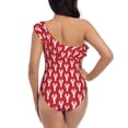 thumbnail image 5 of Pofeuu Cartoon Lobster Print Women's One Piece Swimsuits One Shoulder Swimwear Asymmetric Ruffle Monokinis Bathing Suits-X-Large, 5 of 6