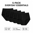 thumbnail image 2 of Women’s 5‑Pack High Waisted Briefs, Full Coverage Stretch Breathable Everyday Comfort, 2 of 8
