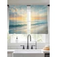 thumbnail image 2 of Beach Sunrise Sheer Curtains 45 Inch Long 2 Panels, Ocean Sky Sea Water Wave Light Filtering Rod Pocket Curtains, Sheer Voile Drapes for Living Room Bedroom, 52"x45", 2 of 8