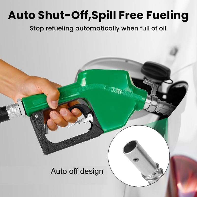 3/4" Inch NPT Automatic Fuel Nozzle, Auto Shut Off Fuel Refilling Nozzle with 3-speed Padlock 13/16" Spout Diesel Fueling Nozzle with Hook for Gasoline Kerosene Biodiesel