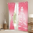 thumbnail image 4 of Feelyou Girly Pink Xmas Tree Black Out Curtains, Dreamy Christmas Stars Deer Curtains Pack of 2 (42x63 Each), Teens Kids Girls Women Bedroom Curtains, Curtains and Drapes Room Decor, 4 of 7