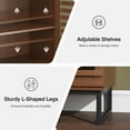 thumbnail image 5 of VEANERWOOD Sideboard Buffet Cabinet, Modern Farmhouse Coffee Bar Cabinet with Glass and Louvered Door, Wood Kitchen Table with Adjustable Shelves for Kitchen, Dining Room, 5 of 8