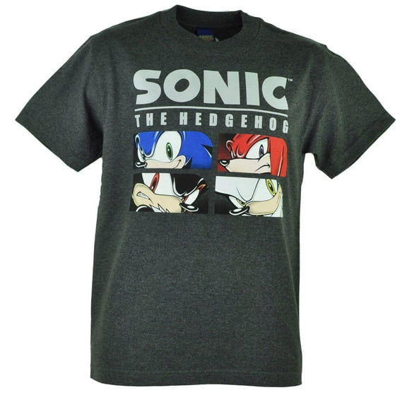 Sonic The Hedgehog Four Player Video Game Graphic Heather Gry Tshirt Tee XLarge