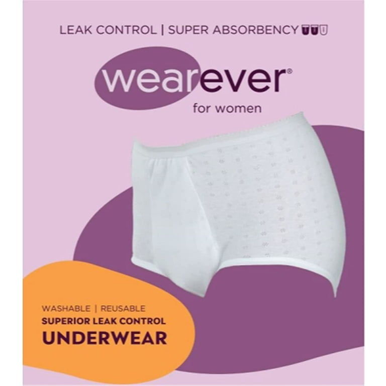 Wearever Women's Incontinence Underwear, Super Absorbent Bladder Control  Panties, Reusable Single Pair