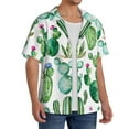 thumbnail image 4 of KLL Cactus Plants1 Print Men's Shirt Short Sleeve Button Down Summer Cuba Beach Shirts- X-Large, 4 of 7