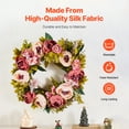 thumbnail image 2 of KFFKFF Faux Floral Wreath, 19 inches, Pink, Adorned with Peonies, Hydrangeas, Babysbreath, Suitable for All Seasons Indoor and Outdoor Home Wall Window Celebrations and Wedding Decor, 2 of 9