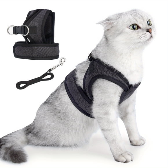 Escape-Proof Cat Harness & Leash Set: Adjustable Vest, Cushioned Control for Outdoor Adventures!