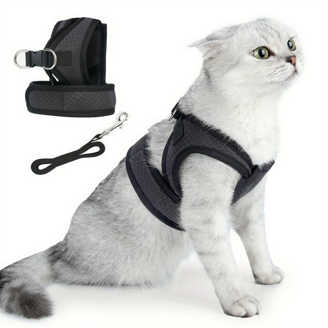 Escape-Proof Cat Harness & Leash Set: Adjustable Vest, Cushioned Control for Outdoor Adventures!