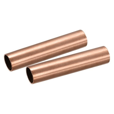 2-Pack Copper Round Tubes - 9mm OD, 1.5mm Wall, 100mm Length For DIY, Craft & Model Building