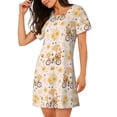 thumbnail image 2 of Gukieu Cute Bee Gnome1 Print Women's Nightgown, A-line Round Neck Short-sleeved Nightgown Pajamas Home Wear Suitable for Home and Outing, 2 of 6