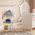 thumbnail image 5 of Gofinoday Baby Diaper Caddy Cart Organizer and Storage-3 Tier, 2+1 Dividers, 1 Drawer,Rolling Utility Cart，Bedside Nursery Essentials Holder for Newborn Baby Stuff for Bedroom,Changing Table, Crib., 5 of 7