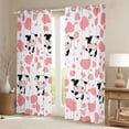 thumbnail image 2 of Homewish Kawaii Milk Cow Blackout Curtains Set of 2 (52x84 Each) for Kids, Fashion Pink Cow Print Window Curtains, Cartoon Strawberry Curtains and Drapes, Curtains and Drapes Bedroom Decor, 2 of 6