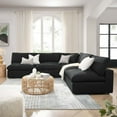 thumbnail image 2 of Modular Sectional Deep Sofa Set, Black, Fabric, Modern Contemporary, Living Lounge Cafe Room Hotel Lobby Hospitality, 2 of 10