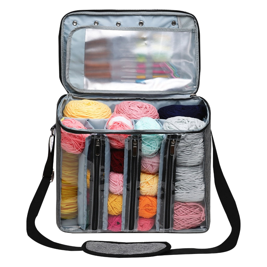 Durable Knitting Accessory Bag For Carrying Yarn Skeins Crochet Tool Travel