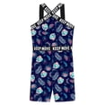 thumbnail image 3 of vastwit Kids Girls One Piece Athletic Swimsuit Criss Cross Bathing Suit Summer Beach Sports Swimwear Navy Blue Plants 8, 3 of 5