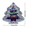 thumbnail image 3 of Whimsical Metal Hanging Christmas Tree Wind Spinner - Unique Garden Decoration with Warm Light Windows & Starry Night Design, 3 of 7