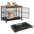 thumbnail image 1 of Gymax Foldable Dog Crate Furniture w/Removable Tray Lockable Door Lockable Wheels, 1 of 10