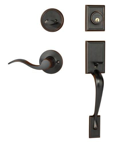 Dynasty Hardware COL-HER-405-15L Colorado Front Door Dummy Handleset Satin Nick
