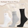 thumbnail image 2 of Loritta 7 Pairs Ruffle Socks Womens Crew Socks Casual Cute Frilly Cotton Socks for Women Soft, 2 of 9