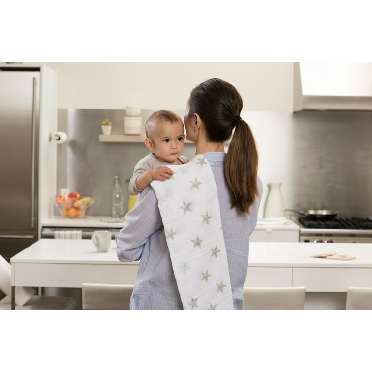 Aden + Anais Dream Blanket 60x72 Inches - 100% Cotton Muslin 4-Layer Oversized Blanket, Natural Woodland