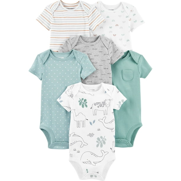 Camisa tipo body Simple Joys by Carter's, unisex, para bebés de 6 a 9 meses