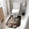 thumbnail image 5 of Gumesh Cute Cat U Shaped Bathroom Rugs Toilet Mat Cute Contour Rug Non Slip Water Absorbent Funny Bathroom Decor Washable Green Toilet Rug 20x16 Inch, 5 of 6
