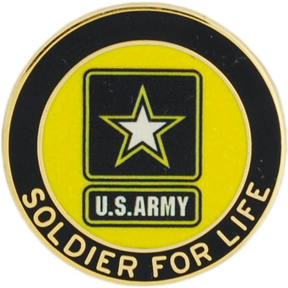US Army Star Logo Soldier For Life Military Lapel Pin