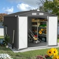 thumbnail image 2 of 10x8FT Outdoor Storage Shed, Segmart Metal Garden Sheds & Outdoor Storage, Large Tool Sheds for Patio, Lawn, Backyard, Weather-Proof, Dark Gray, 2 of 7