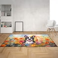 thumbnail image 2 of Welcome Spring Summer Boston Terrier Portrait Flower Blue Sky Indoor Rug Gentleman Dog Lover Gifts Carpet Living Bed Room Sofa Home Decor - 12001, 2 of 5