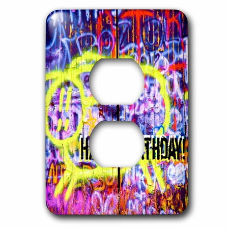 3dRose Sheep Graffiti Birthday High Color Saturation - 2 Plug Outlet Cover