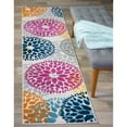 thumbnail image 6 of World Rug Gallery Modern Floral Circles Multi 2' x 7' Runner Rug, 6 of 7