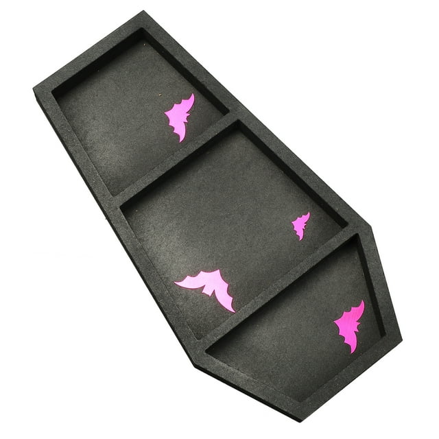 Estante De Almacenamiento Flotante, Madera Sintética, Decoración De Gran Capacidad, Estante Para Ataúd, Mesa O Colgante De Pared Con 4 Murciélagos Para Almacenar Artículos De