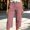 Pink, variant on IUYRTFE Women's Corduroy Capri Pants with Drawstring Elastic Waist and Pockets Loose Fit Cropped Trousers for Summer and Fall Casual Wear