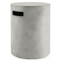 Spaco Outdoor Weather Resistant Tank Hideaway Table Fits Standard 20 LBS Propane Gas Tank for Fire Pits, Fire Pit Table for Outdoor as Patio, Garden, Gray