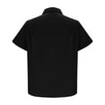 thumbnail image 3 of Mens Shirts Plus Size under $5 Lapel Collar Short Sleeve Button-Up Shirt Trendy Shirt Black XXL, 3 of 5