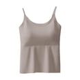 thumbnail image 2 of TGSLY Camisole for Women Built-in Padded Bra Dressy Casual Scoop Neck Adjustable Spaghetti Strap Sleeveless Shirts Summer Basic Solid Color Crop Tank Tops XL, 2 of 6